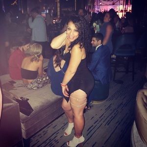 Little black dress with rhinestone embellish